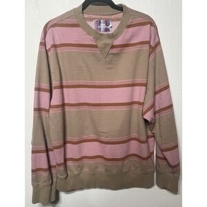 Urban Outiftters Pink & Tan Stripe Sweatshirt Women's‎ Size Large